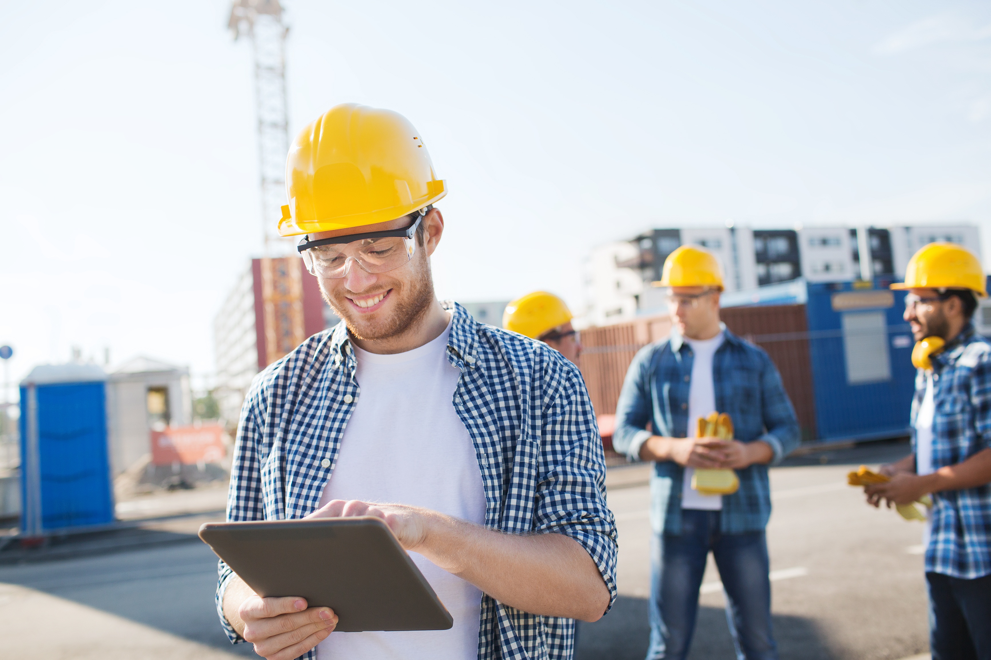 construction employees happy